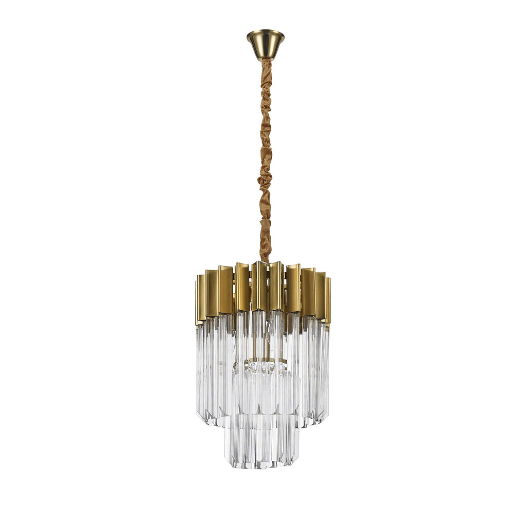 NL73519 Vienna Pendant Round 4 Light Brass/Glass