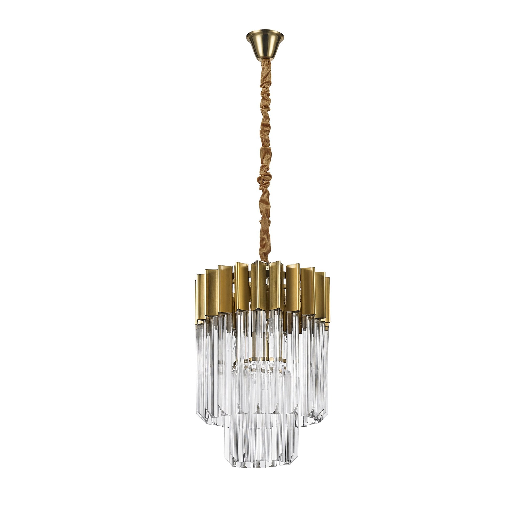 NL73519 Vienna Pendant Round 4 Light Brass/Glass