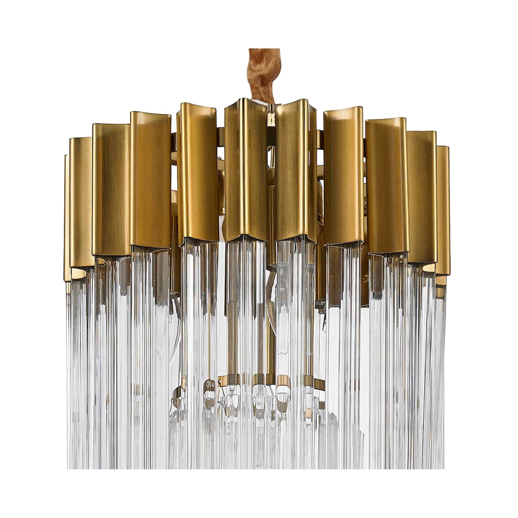 NL73519 Vienna Pendant Round 4 Light Brass/Glass