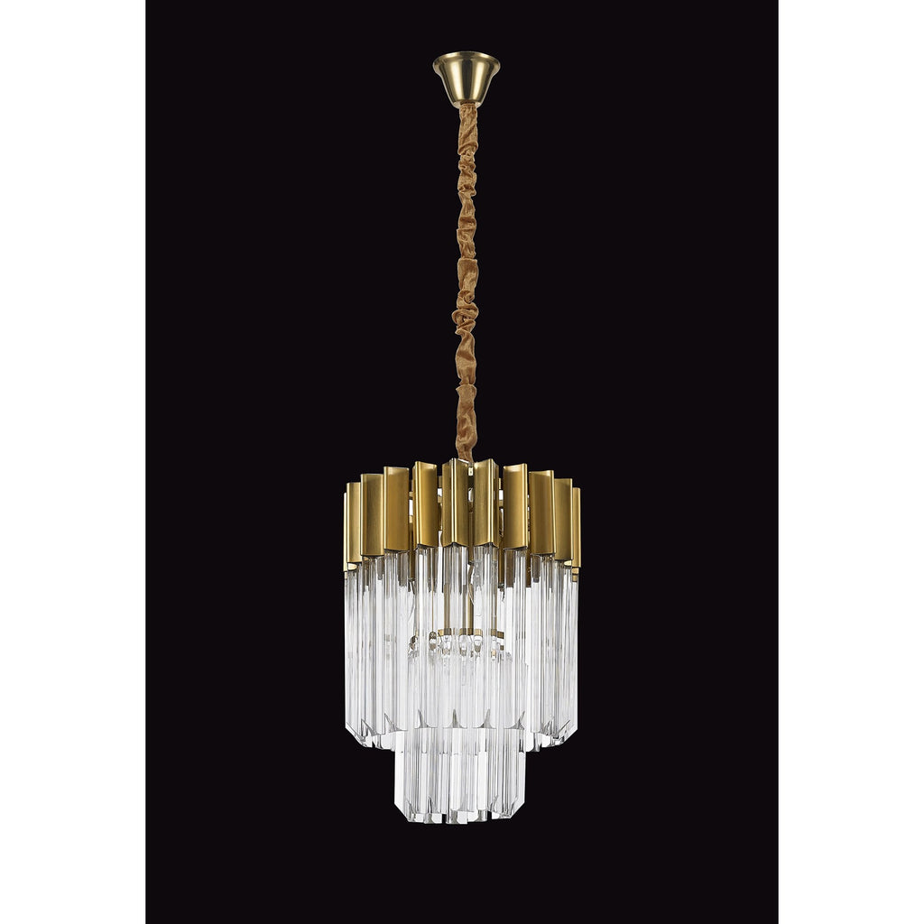 NL73519 Vienna Pendant Round 4 Light Brass/Glass
