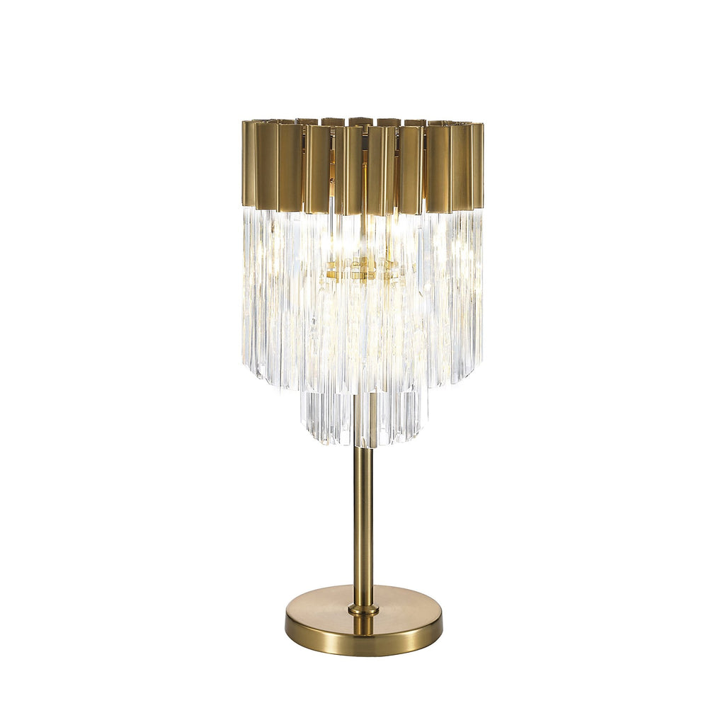 NL73529 Vienna Table Lamp 3 Light Brass/Glass