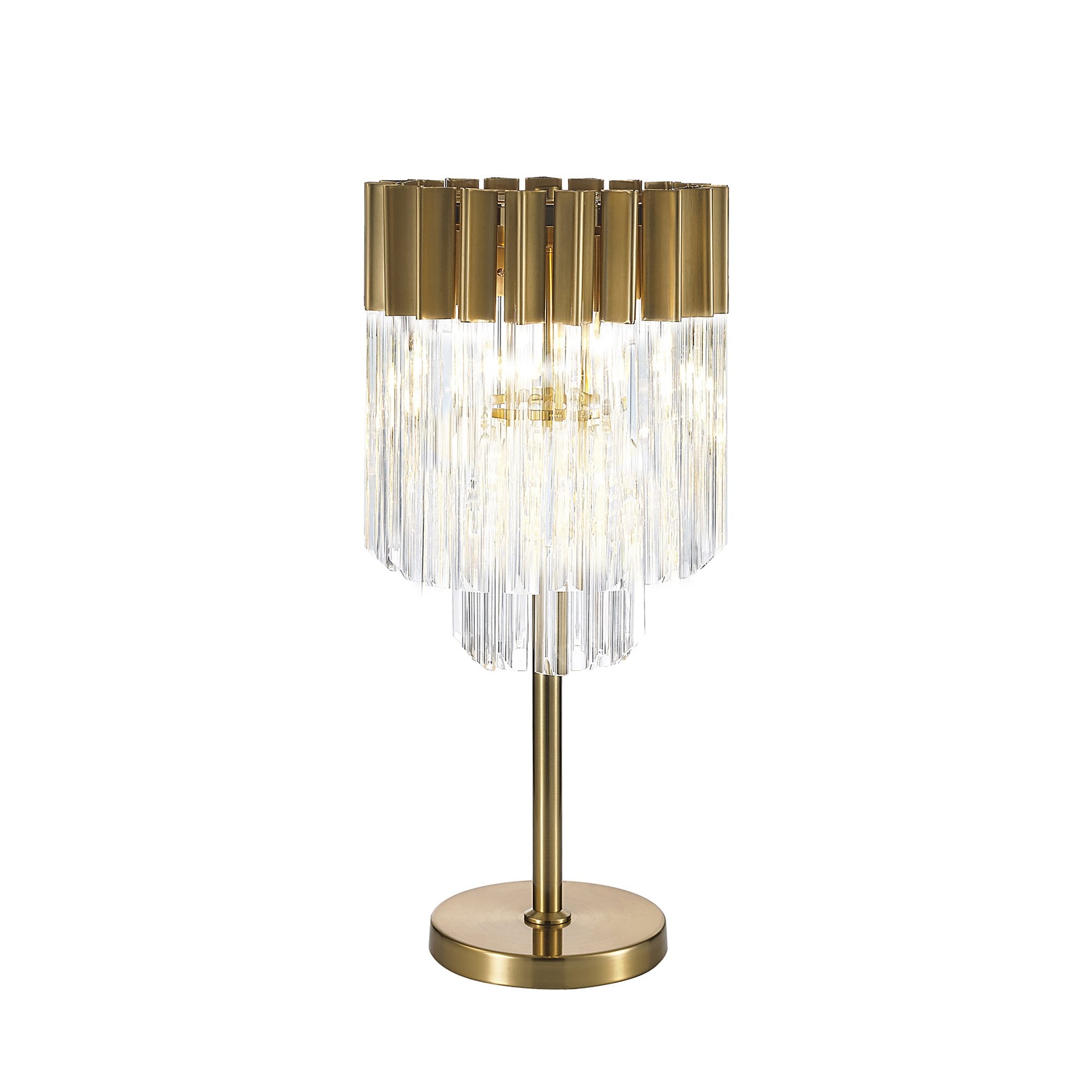 NL73529 Vienna Table Lamp 3 Light Brass/Glass