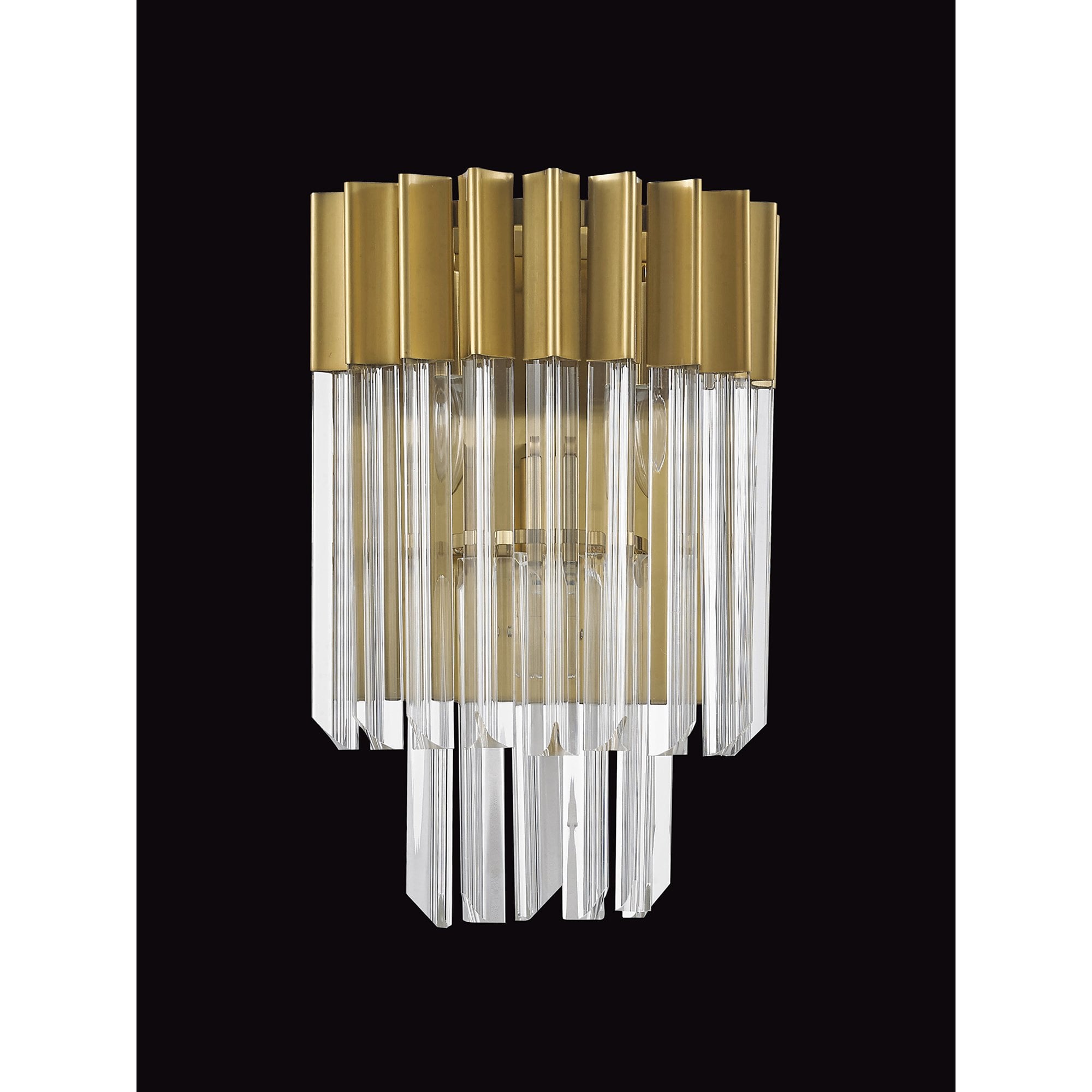 NL73539 Vienna Wall Light 3 Light Brass/Glass