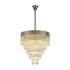 NL73729 Vienna Pendant Round 5 Tier 19 Light Polished Nickel Clear Glass