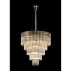 NL73729 Vienna Pendant Round 5 Tier 19 Light Polished Nickel Clear Glass