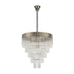 NL73729 Vienna Pendant Round 5 Tier 19 Light Polished Nickel Clear Glass
