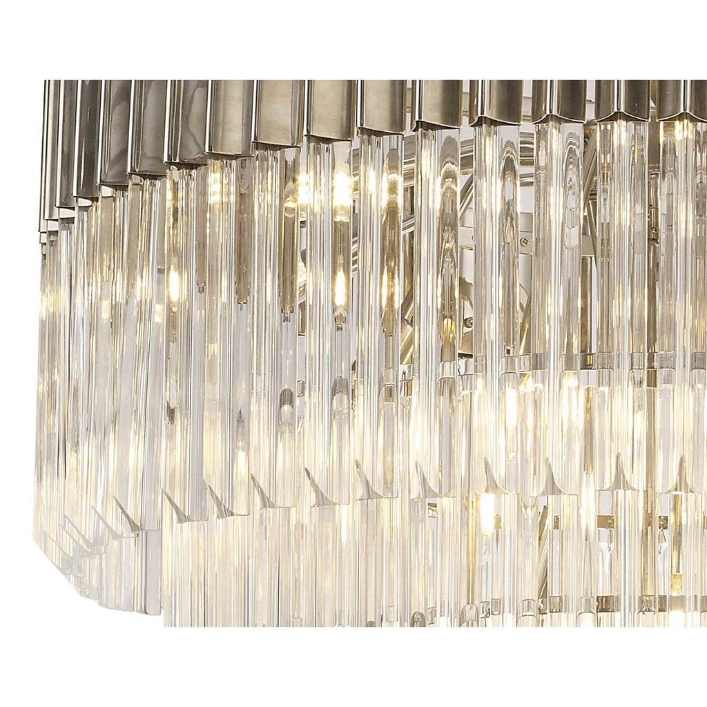 NL73729 Vienna Pendant Round 5 Tier 19 Light Polished Nickel Clear Glass