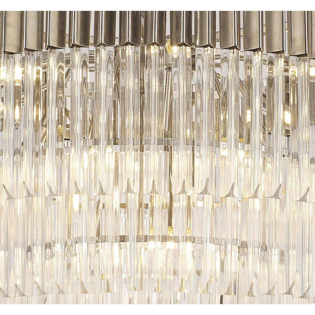 NL73729 Vienna Pendant Round 5 Tier 19 Light Polished Nickel Clear Glass
