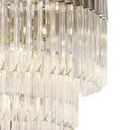 NL73729 Vienna Pendant Round 5 Tier 19 Light Polished Nickel Clear Glass