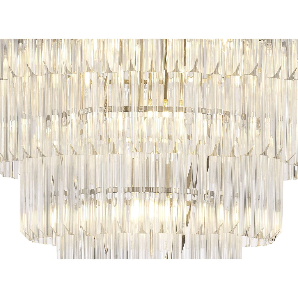 NL73729 Vienna Pendant Round 5 Tier 19 Light Polished Nickel Clear Glass