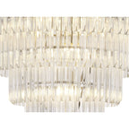 NL73729 Vienna Pendant Round 5 Tier 19 Light Polished Nickel Clear Glass