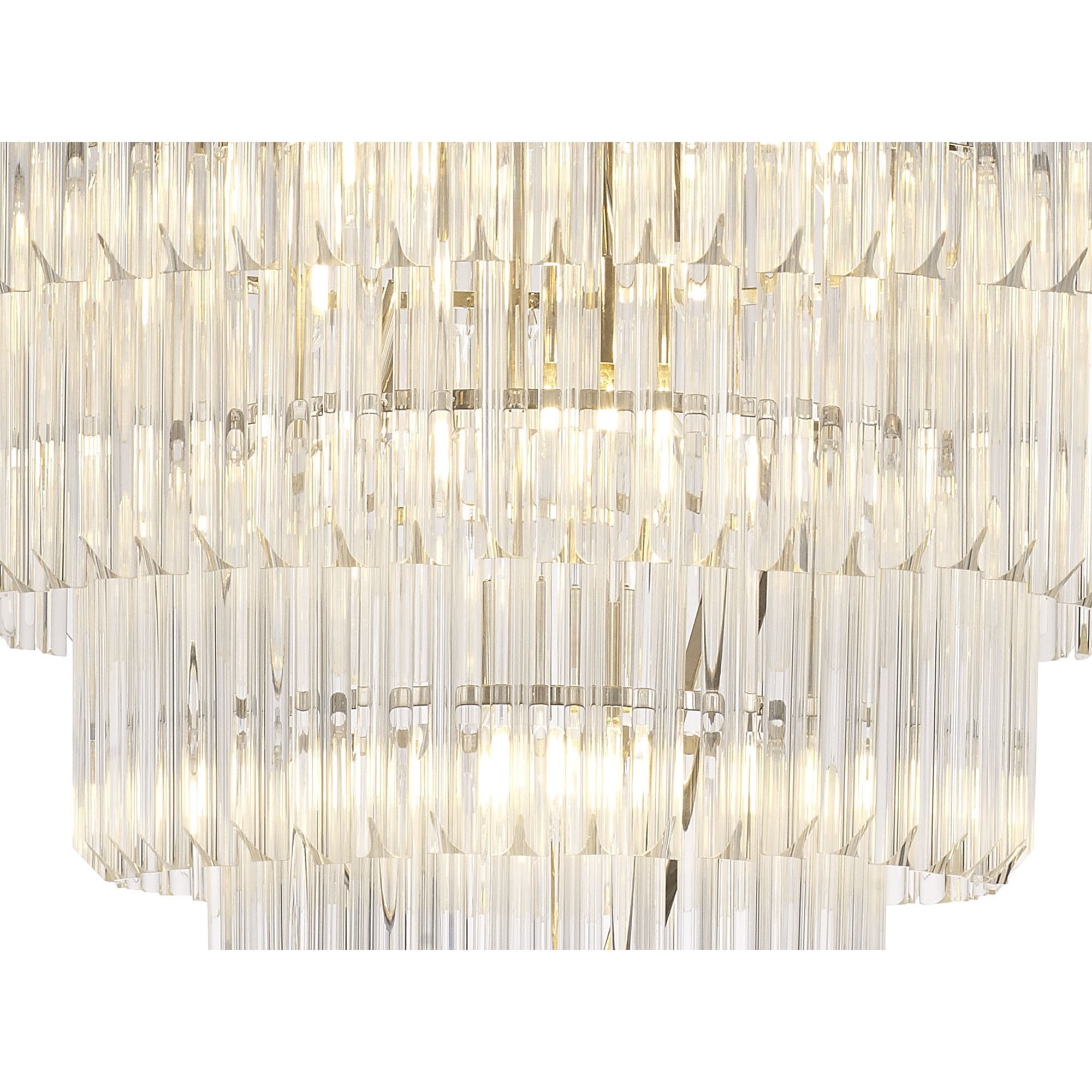 NL73729 Vienna Pendant Round 5 Tier 19 Light Polished Nickel Clear Glass