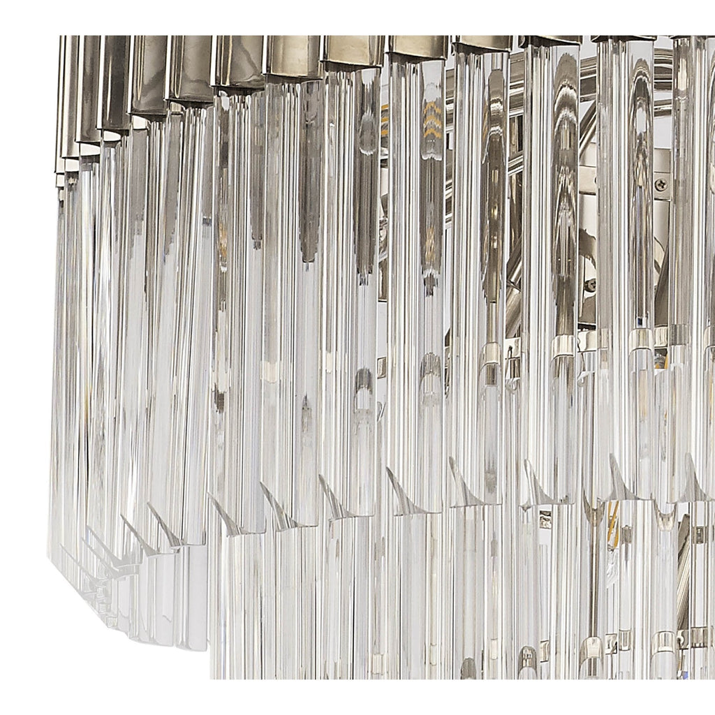 NL73729 Vienna Pendant Round 5 Tier 19 Light Polished Nickel Clear Glass
