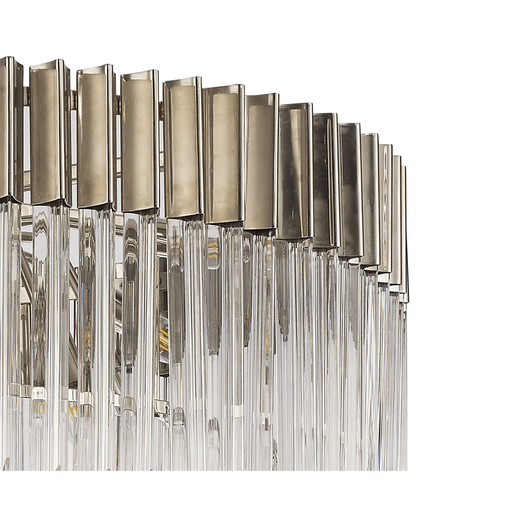 NL73729 Vienna Pendant Round 5 Tier 19 Light Polished Nickel Clear Glass