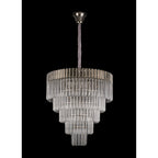 NL73729 Vienna Pendant Round 5 Tier 19 Light Polished Nickel Clear Glass