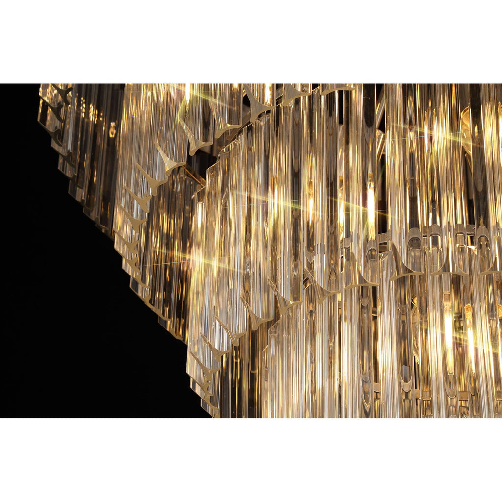 NL73729 Vienna Pendant Round 5 Tier 19 Light Polished Nickel Clear Glass