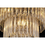NL73729 Vienna Pendant Round 5 Tier 19 Light Polished Nickel Clear Glass
