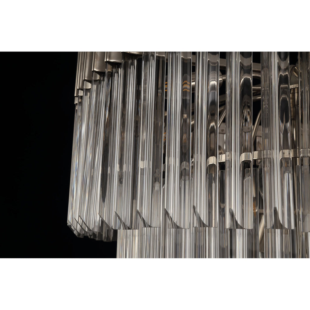 NL73729 Vienna Pendant Round 5 Tier 19 Light Polished Nickel Clear Glass