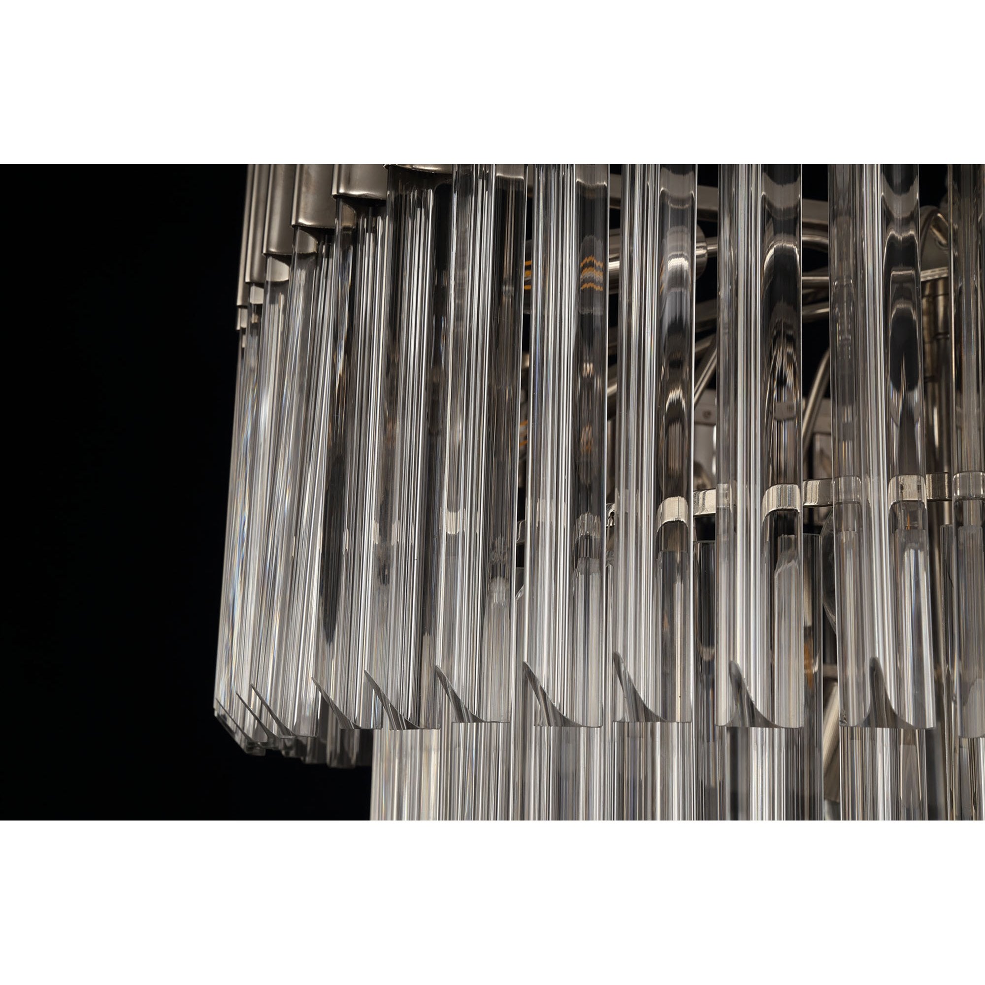 NL73729 Vienna Pendant Round 5 Tier 19 Light Polished Nickel Clear Glass