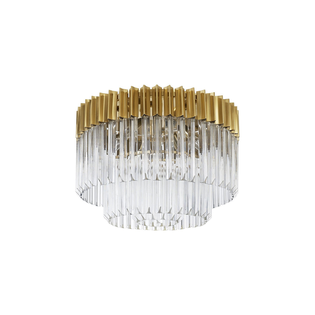 NL82289 Vienna Ceiling Round 7 Light Brass/Clear Glass