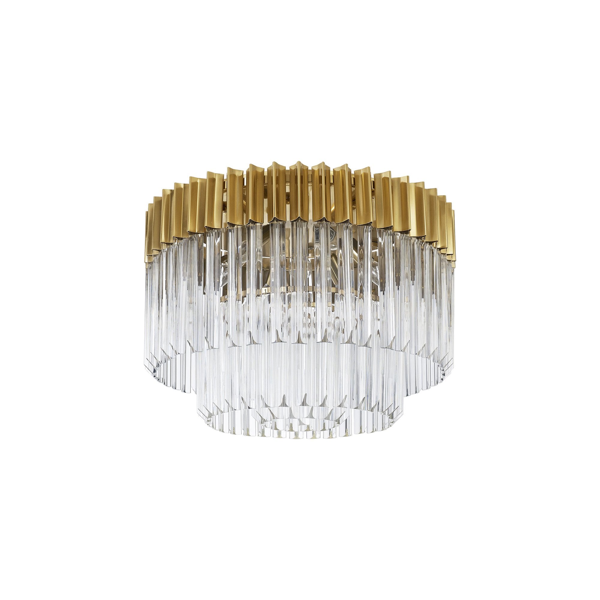 NL82289 Vienna Ceiling Round 7 Light Brass/Clear Glass