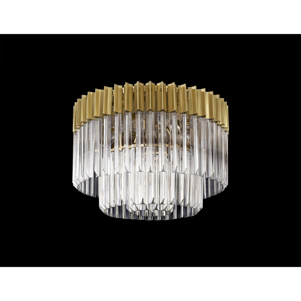 NL82289 Vienna Ceiling Round 7 Light Brass/Clear Glass