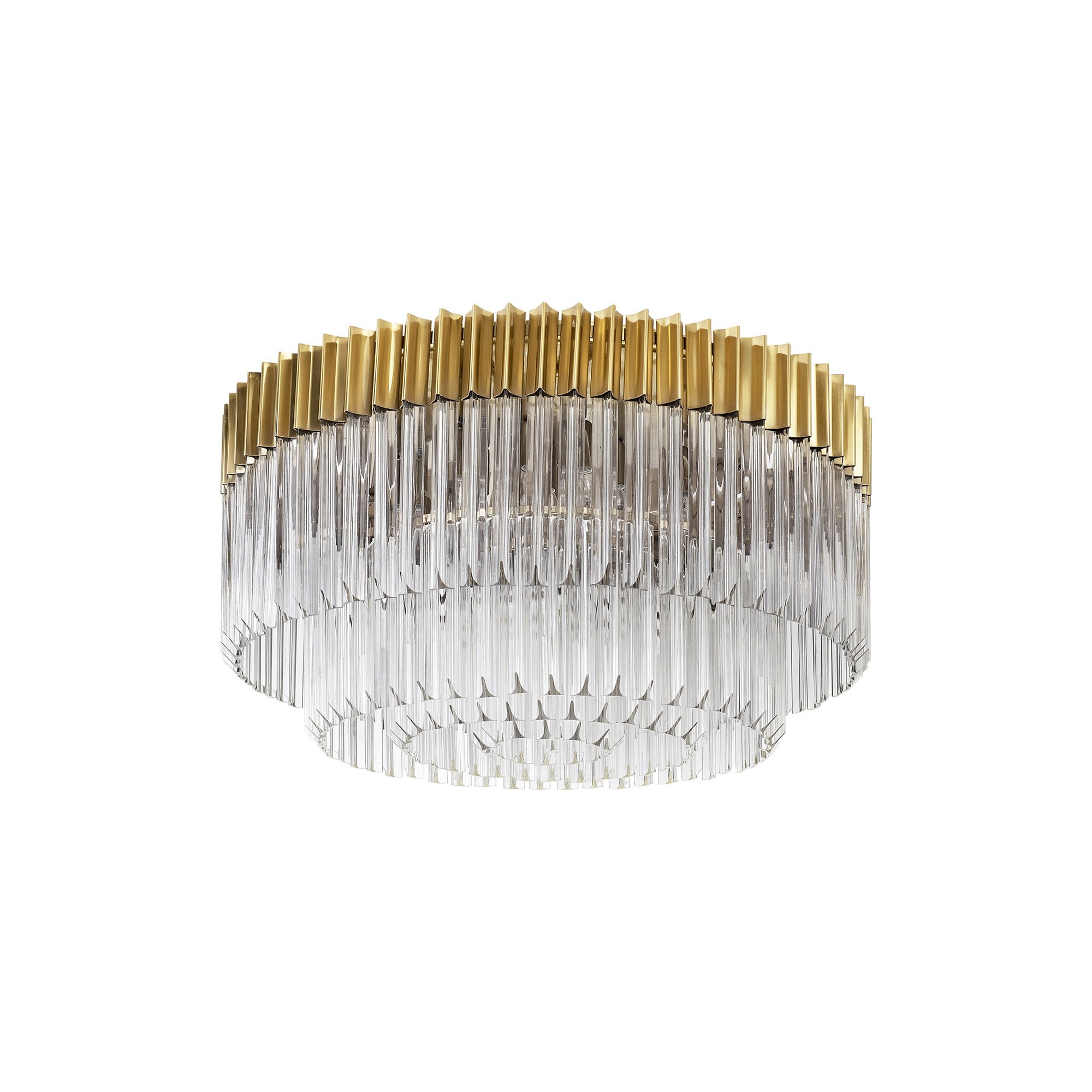 NL82299 Vienna Ceiling Round 12 Light Brass/Clear Glass