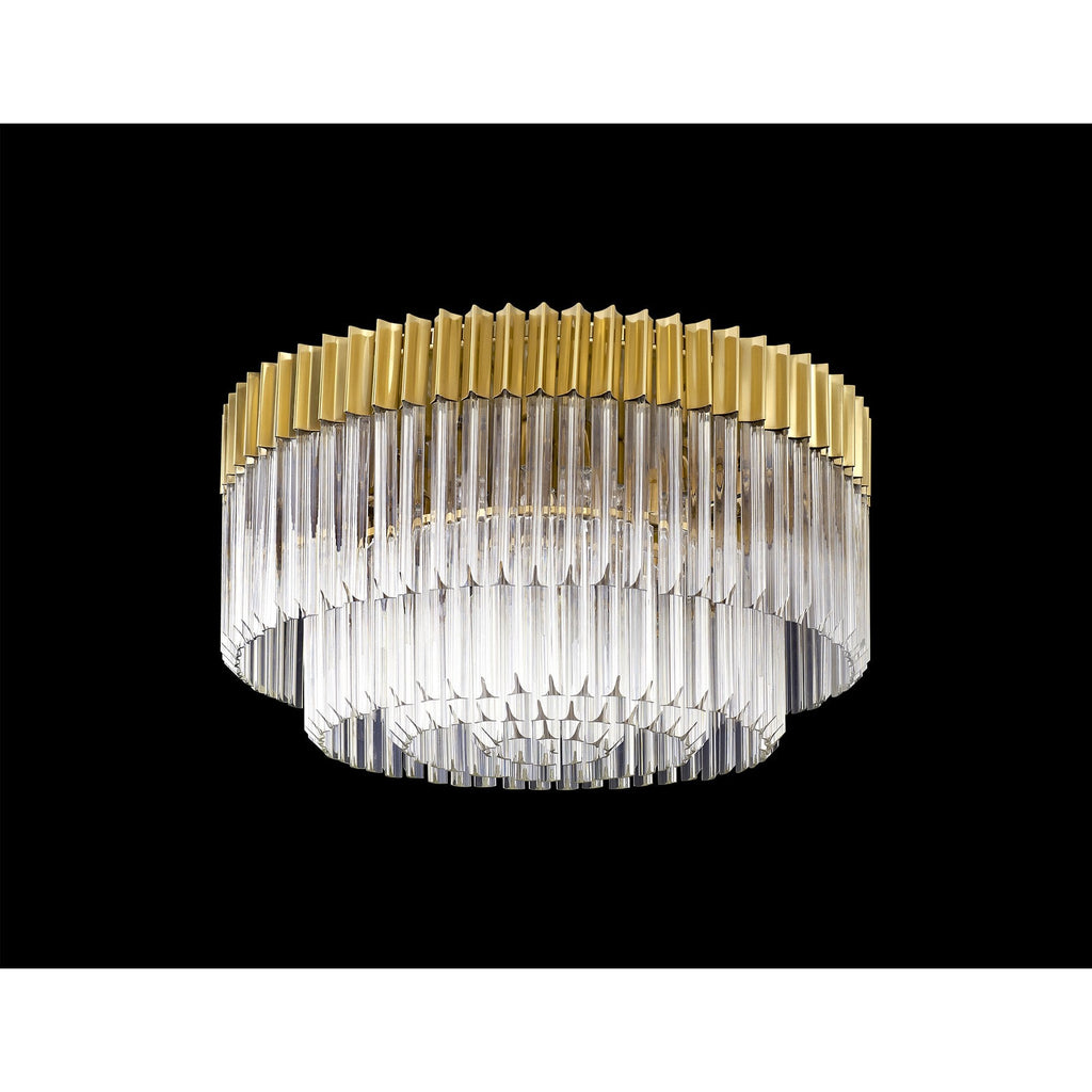 NL82299 Vienna Ceiling Round 12 Light Brass/Clear Glass
