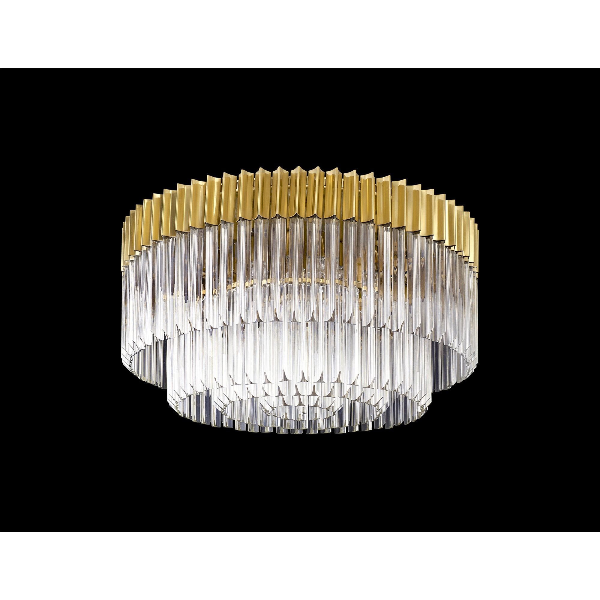 NL82299 Vienna Ceiling Round 12 Light Brass/Clear Glass