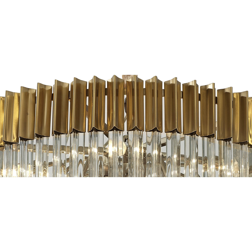 NL82309 Vienna Pendant Round 5 Tier 18 Light Brass/Clear Glass