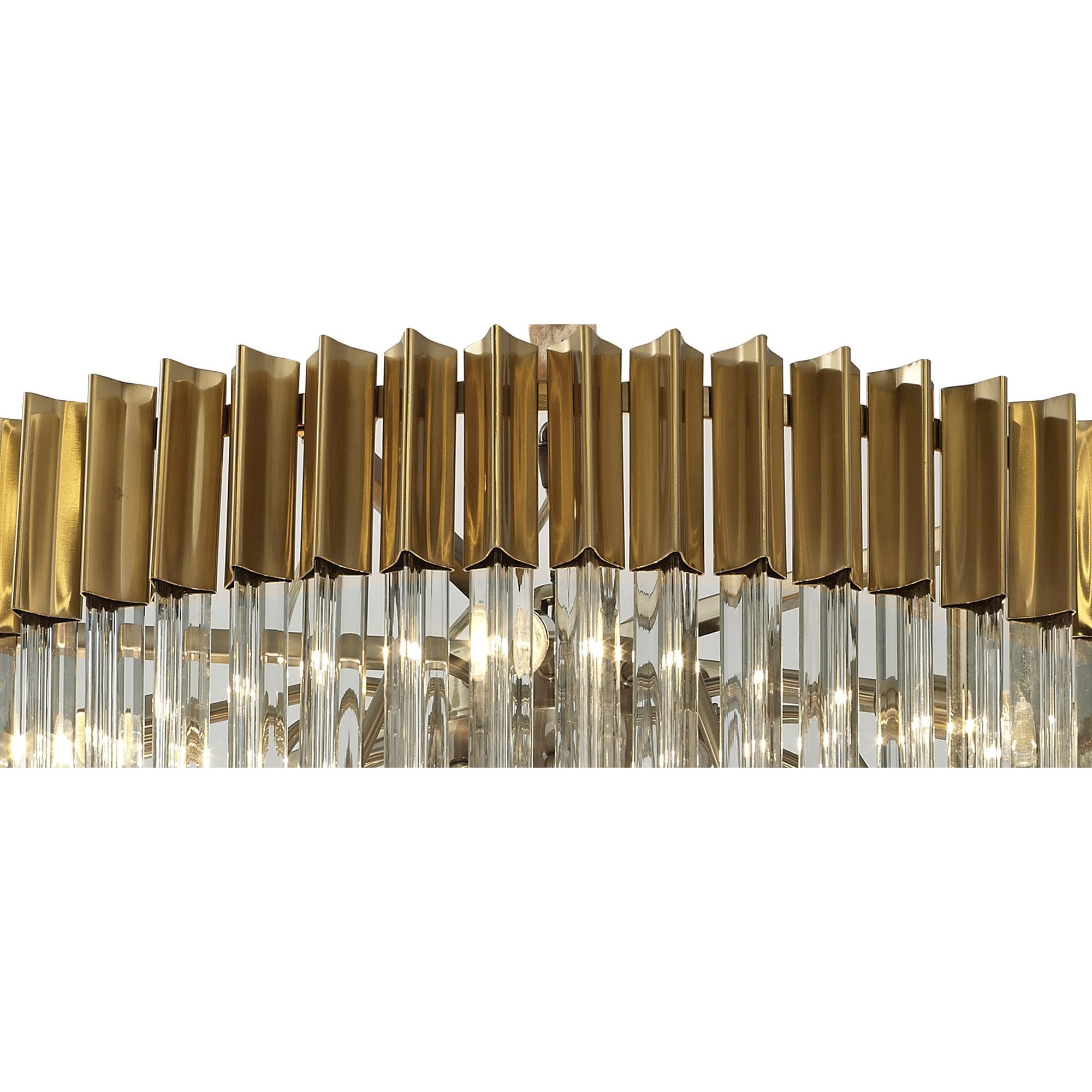 NL82309 Vienna Pendant Round 5 Tier 18 Light Brass/Clear Glass