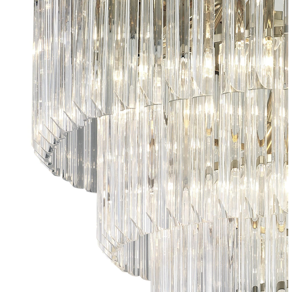 NL82309 Vienna Pendant Round 5 Tier 18 Light Brass/Clear Glass
