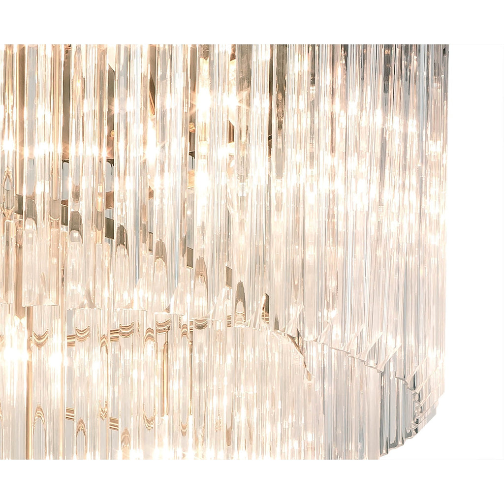 NL82319 Vienna Pendant Round 5 Tier 23 Light Brass/Clear Glass