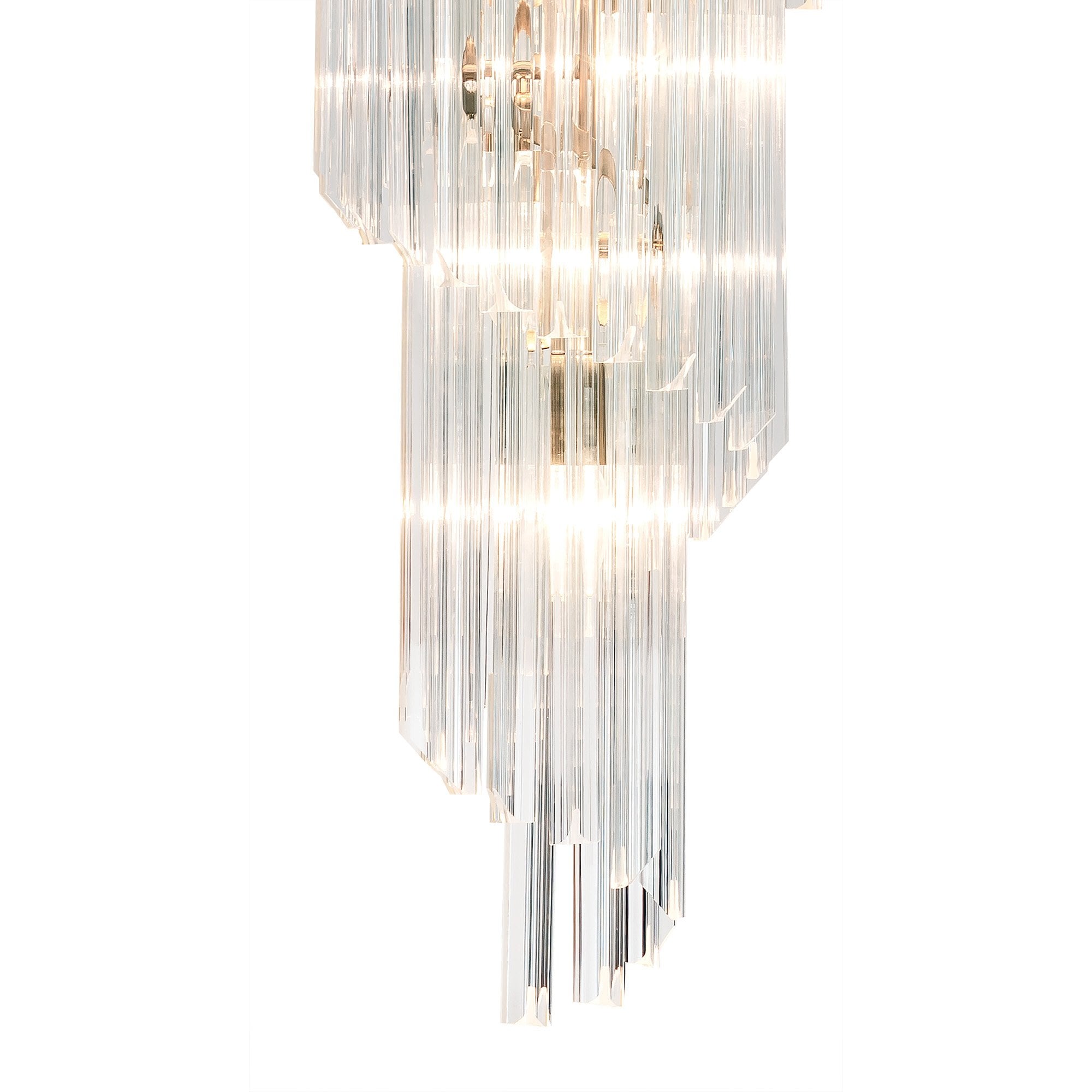 NL82319 Vienna Pendant Round 5 Tier 23 Light Brass/Clear Glass