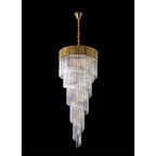 NL82319 Vienna Pendant Round 5 Tier 23 Light Brass/Clear Glass