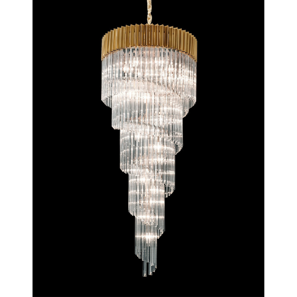 NL82319 Vienna Pendant Round 5 Tier 23 Light Brass/Clear Glass