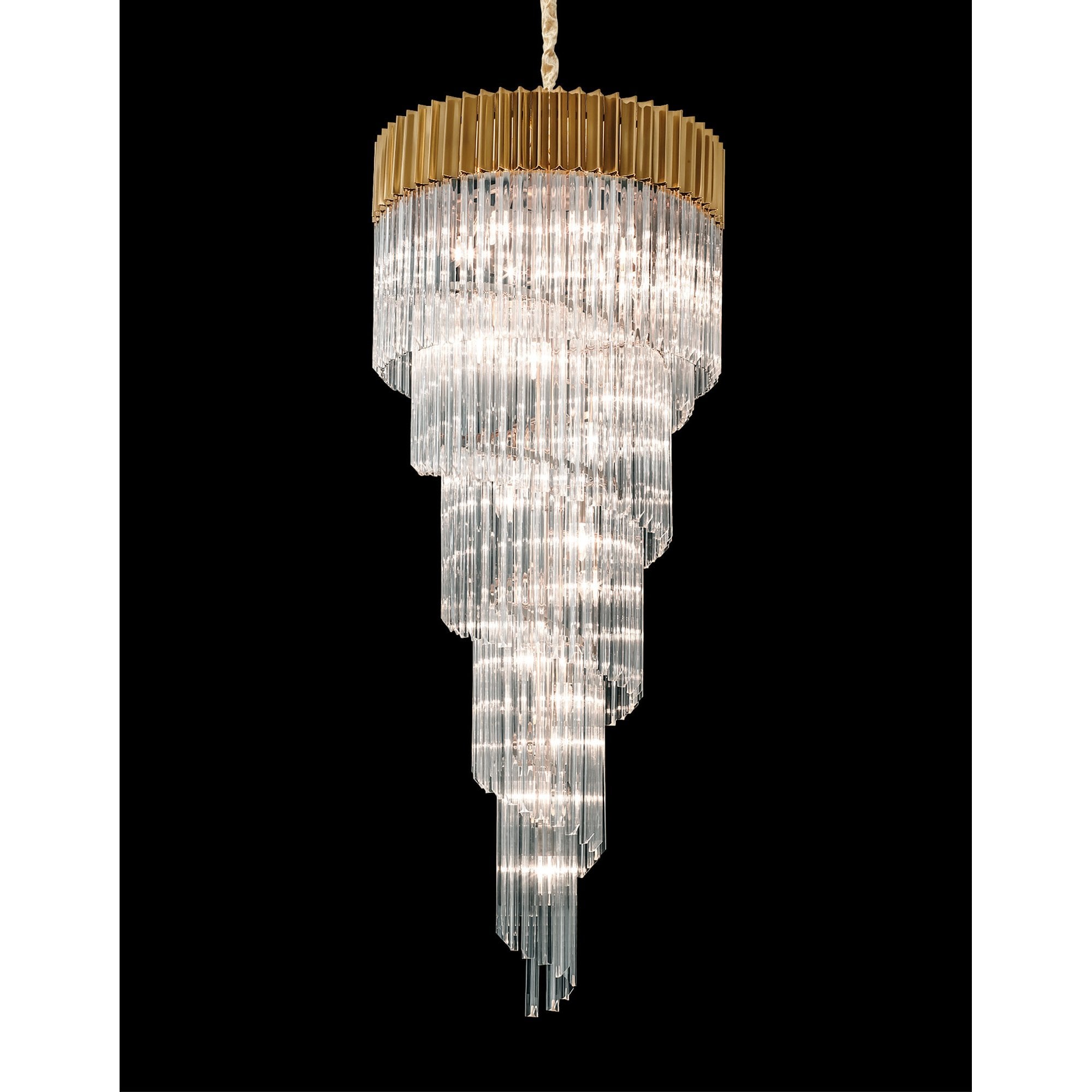 NL82319 Vienna Pendant Round 5 Tier 23 Light Brass/Clear Glass