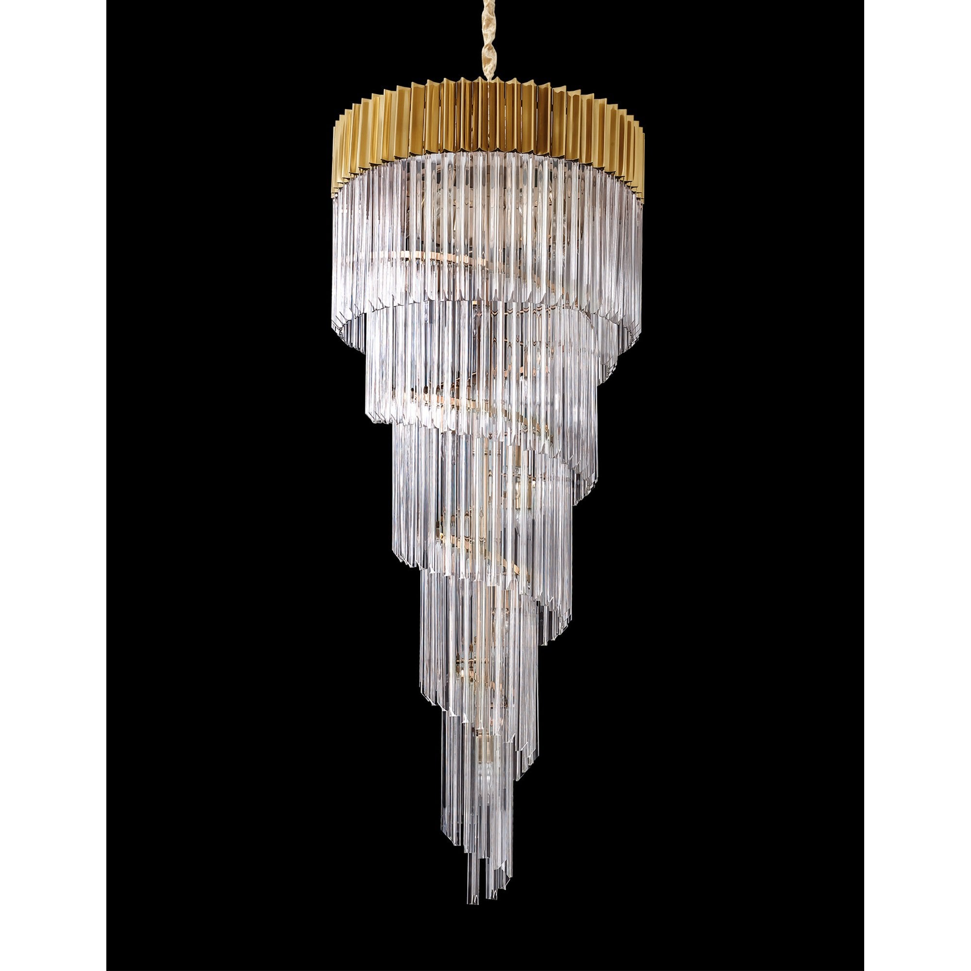 NL82319 Vienna Pendant Round 5 Tier 23 Light Brass/Clear Glass