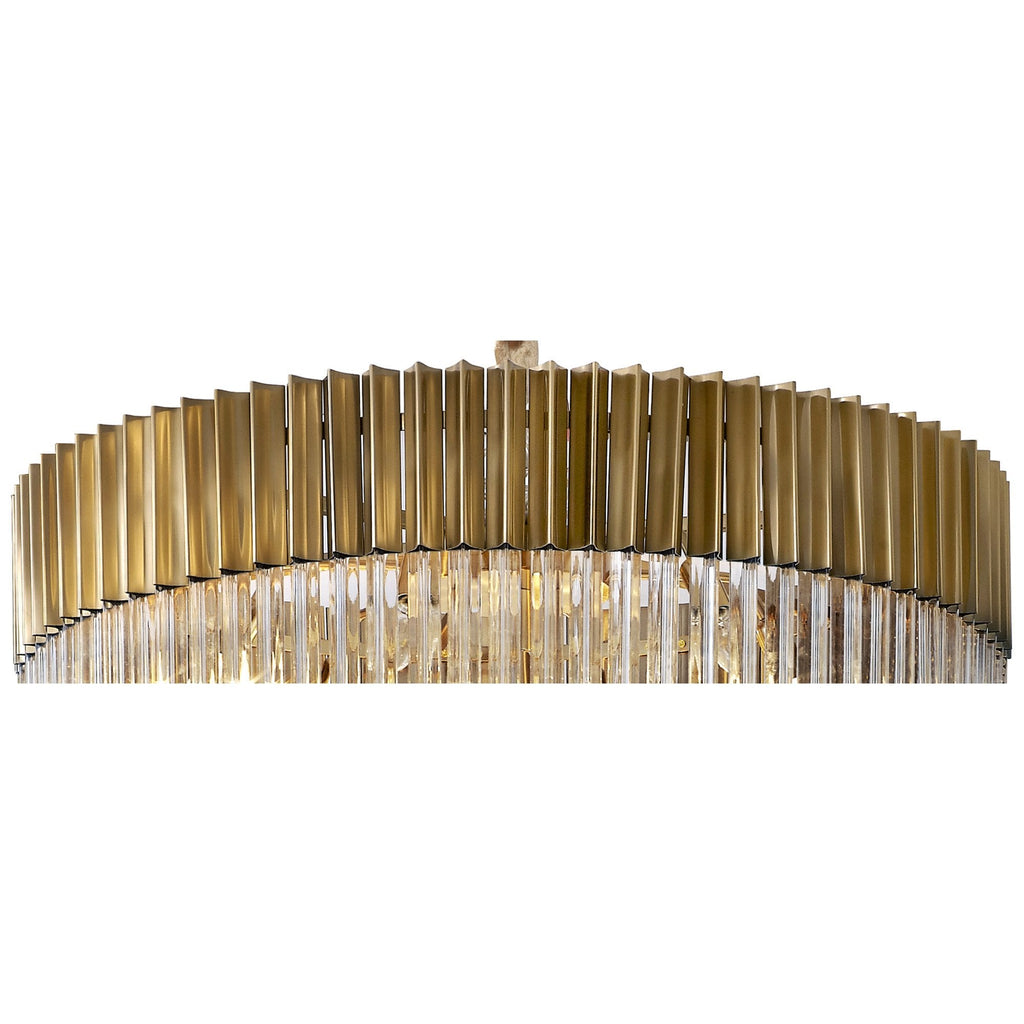 NL82329 Vienna Pendant Round 7 Tier 31 Light Brass/Clear Glass