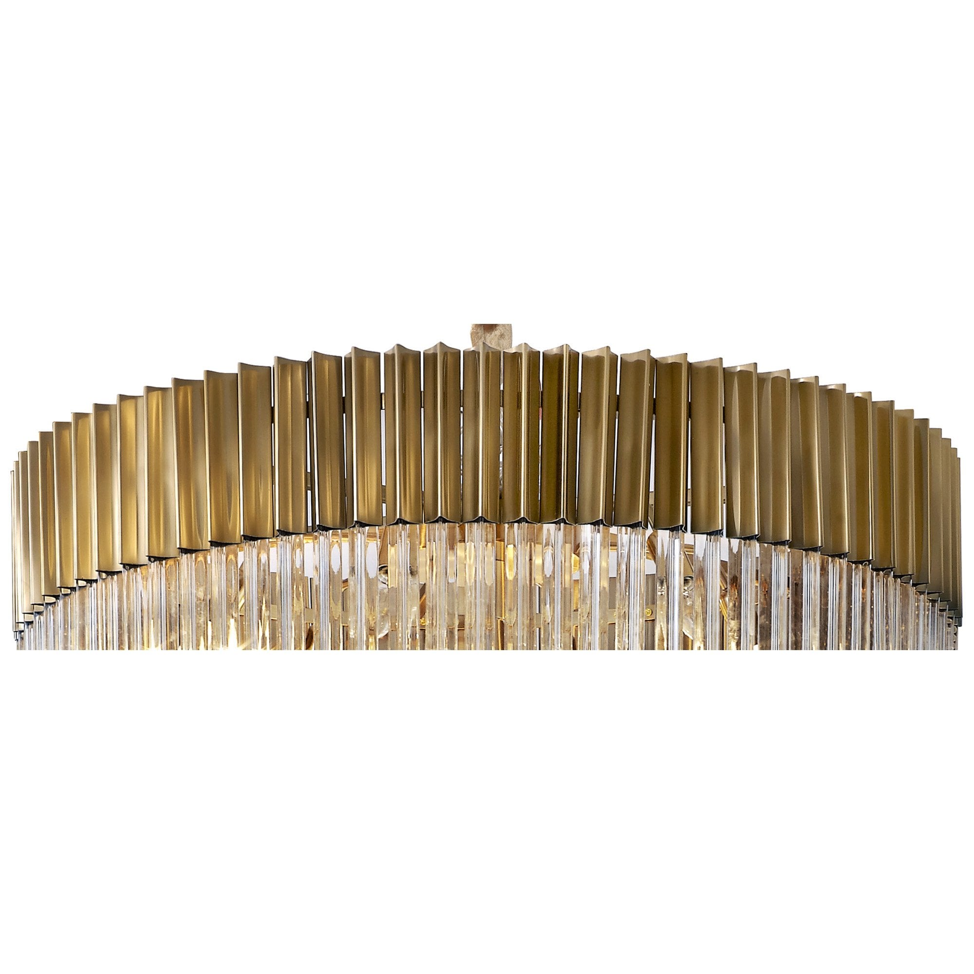 NL82329 Vienna Pendant Round 7 Tier 31 Light Brass/Clear Glass
