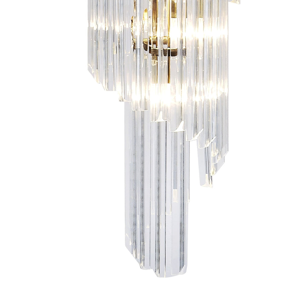 NL82329 Vienna Pendant Round 7 Tier 31 Light Brass/Clear Glass