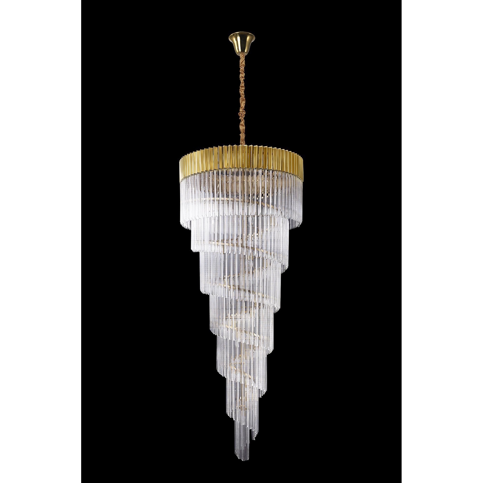 NL82329 Vienna Pendant Round 7 Tier 31 Light Brass/Clear Glass