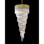 NL82329 Vienna Pendant Round 7 Tier 31 Light Brass/Clear Glass
