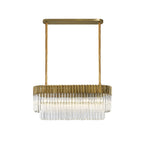 NL82339 Vienna Pendant Rectangle 5 Light Brass/Clear Glass