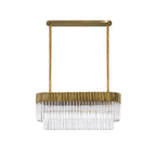NL82339 Vienna Pendant Rectangle 5 Light Brass/Clear Glass