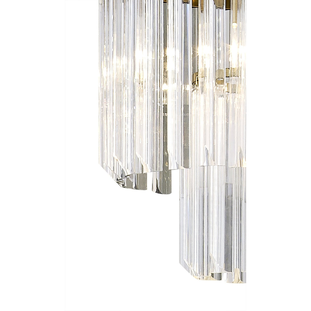 NL82339 Vienna Pendant Rectangle 5 Light Brass/Clear Glass