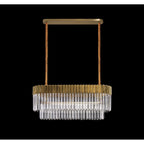 NL82339 Vienna Pendant Rectangle 5 Light Brass/Clear Glass