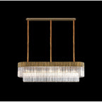 NL82349 Vienna Pendant Rectangle 7 Light Brass/Clear Glass