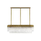 NL82349 Vienna Pendant Rectangle 7 Light Brass/Clear Glass