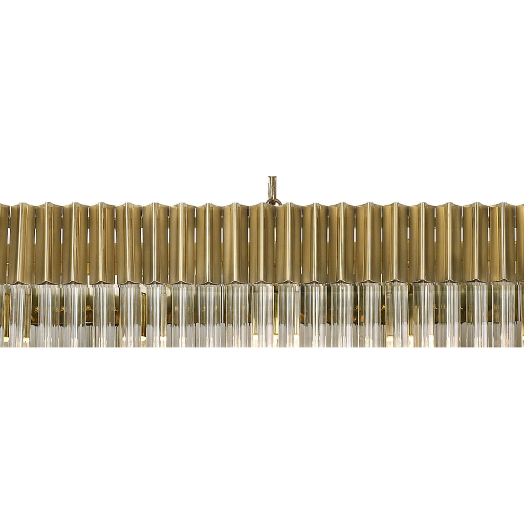 NL82349 Vienna Pendant Rectangle 7 Light Brass/Clear Glass